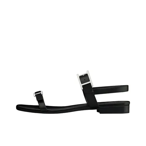 HERMES Cristal One Ремешок Сандалии Женские Черные