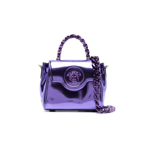 VERSACE Сумка через плечо из телячьей кожи сумка среднего размера женская фиолетовая