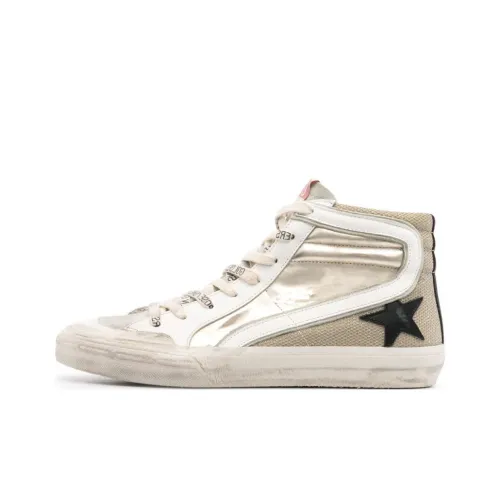 Golden Goose Slide High Топ Скейтборд Кроссовки Женские Серый Эффект Потертости