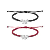 Бант черный шнур с красной нитью