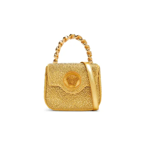 VERSACE La Medusa Кожа Сумка через плечо Сумка Мини Женская Золотая