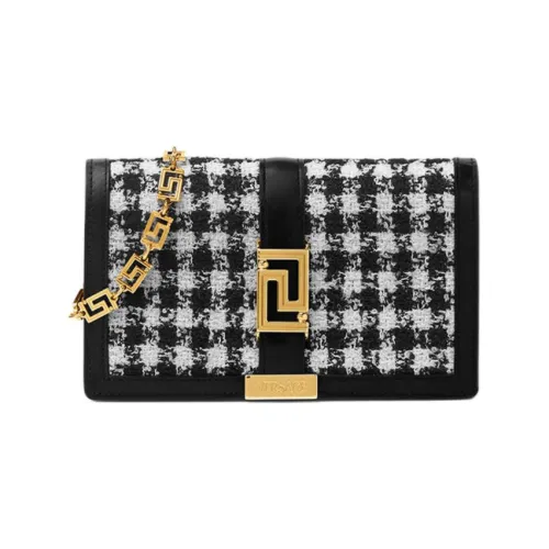 VERSACE Greca Goddess Шерсть Клатч Сумка через плечо Сумка на плечо Женская Черная