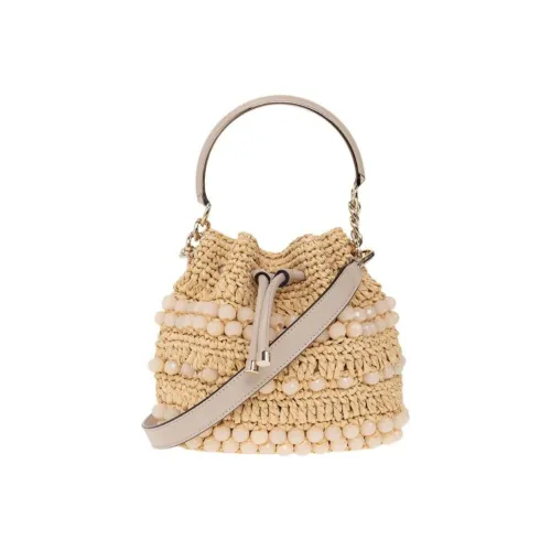 Jimmy Choo Lambskin Bucket Bag Crossbody Bag Handbag Women's Gold