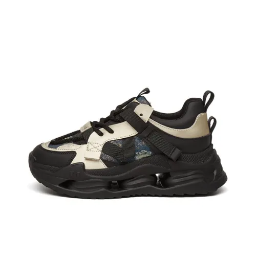 DAPHNE Low Топ Толстая подошва Кроссовки 6,5 см Женские Черный Шампанский