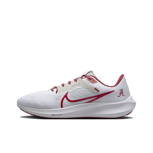 Nike Air Zoom Pegasus 40 Slip-resistant Abrasion-resistant Low-top Air Cushion Casual Running Shoes Men's White Red