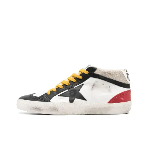 Golden Goose Mid Star MID Топ Кроссовки для скейтбординга Мужской Черный Эффект потертости