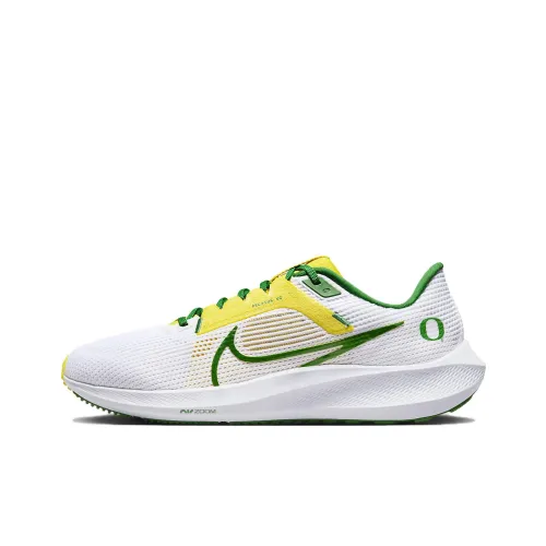 Nike Air Zoom Pegasus 40 Амортизаторы Slip-resistant Низкий топ Марафон Беговые кроссовки Мужские Белый Желтый Зеленый