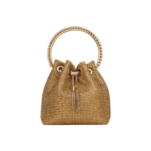 Jimmy Choo Сатиновая ведрообразная сумка сумка через плечо сумка для женщин золотая