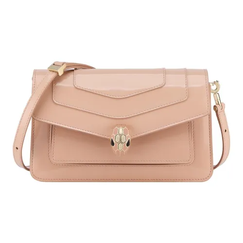 BVLGARI Serpenti Forever Series Телячья кожа Сумка через плечо Сумка на плечо Женская Розовая