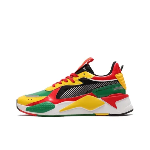 PUMA RS X Slip Resistant Abrasion Resistant MID Топ Беговые кроссовки Унисекс Зеленый Желтый