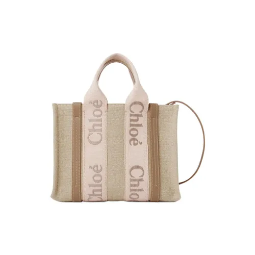 Chloe Дерево Linen Calfskin Сумка через плечо Сумка Small Женская Light Beige