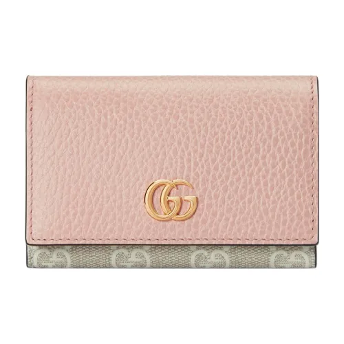 GUCCI Supreme Холст с кожей Комбинированный Картхолдер Стандартный Женский Светло-розовый Бежевый