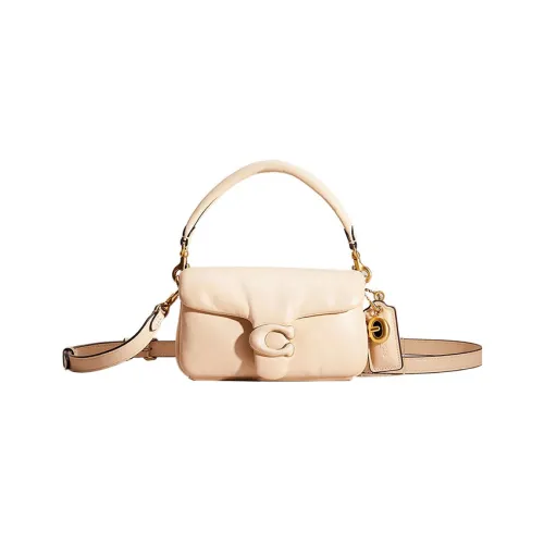 COACH Pillow Кожа Наппа Подушка Сумка Портативная Сумка через плечо Маленькая Женская Молочно-белая