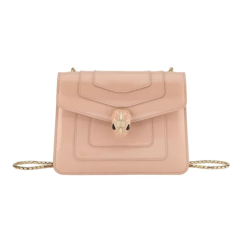 BVLGARI Serpenti Forever Series Телячья кожа Сумка через плечо Маленькая Женская Розовая