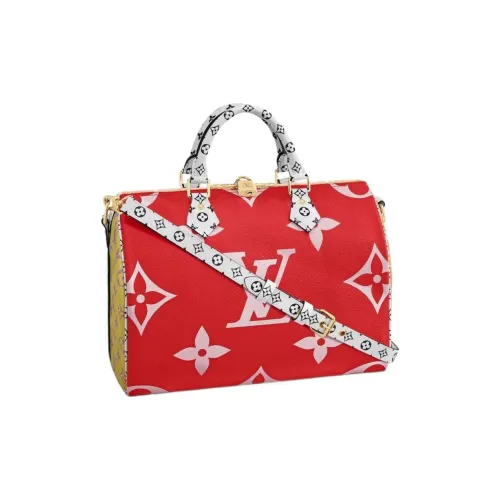LOUIS VUITTON Speedy Покрытый холст Pillow Bag Сумка Сумка через плечо Сумка через плечо Путешественная сумка Женская Красная