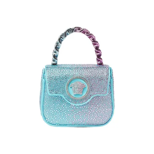 VERSACE La Medusa Тутовый шелк Сумка Сумка через плечо Сумка через плечо Мини Женская Синяя