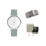 Белый, туманно-голубой, ремень [Набор браслетов из стали]