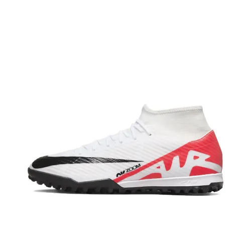 Nike Mercurial Superfly 9 TF Шипы Slip-resistant Abrasion-resistant Футбольные бутсы Унисекс Черный Белый Красный