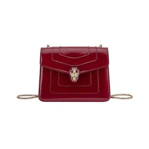 BVLGARI Serpenti Forever Series Телячья кожа Сумка через плечо Маленькая Женская Бургунди