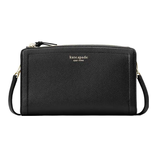 Kate Spade Knott Зернистая текстура кожа кожа сумка-конверт сумка через плечо маленькая женская черная