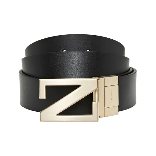 Ermenegildo Zegna Ремни из коровьей кожи, черные, мужские