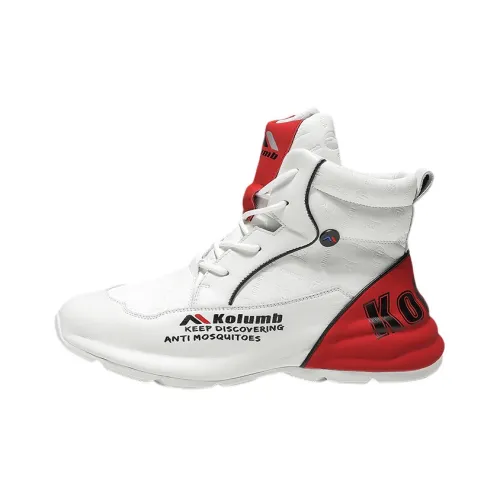 KOLUMB Casual High Top White Red Men's