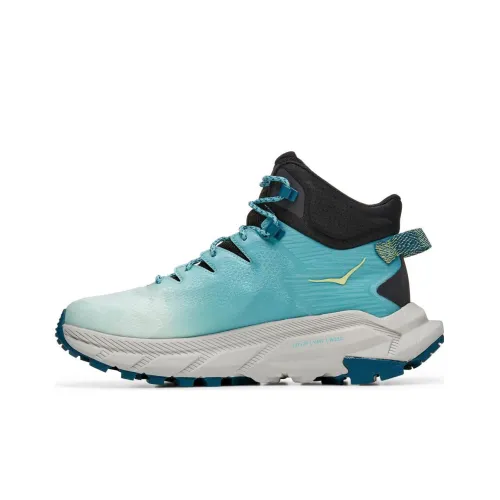 HOKA ONE ONE Trail Code Амортизация Износостойкий MID Топ Беговые кроссовки Мужской Синий