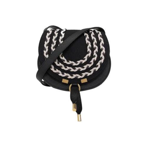 Chloe Marcie Телячья кожа Сумка через плечо Одно плечо Маленькая Женская Черная