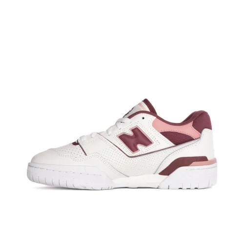 New Balance NB 550 'Washed Burgundy' Низкий Топ Винтажные Баскетбольные Кроссовки Женские Белые Красные