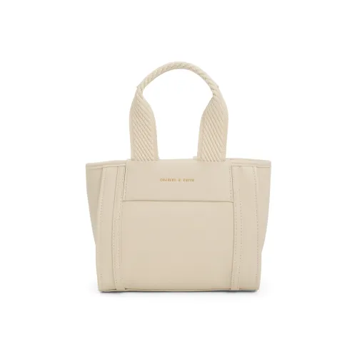 CHARLES KEITH Canvas Bag Small Shoulder Bag Women's Jet Black Coniac Light Umber Beige