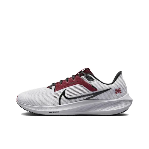 Nike Air Zoom Pegasus 40 Беговые кроссовки Низкий топ Белый Черный Красный Мужской