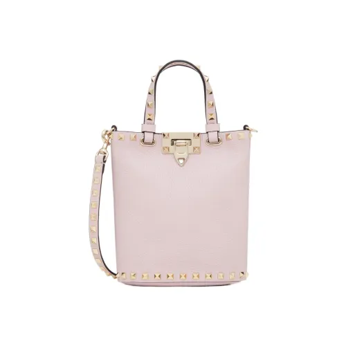 Valentino Rockstud Телячья кожа Ведрообразная Сумка через плечо Сумка мини Женская Розовая