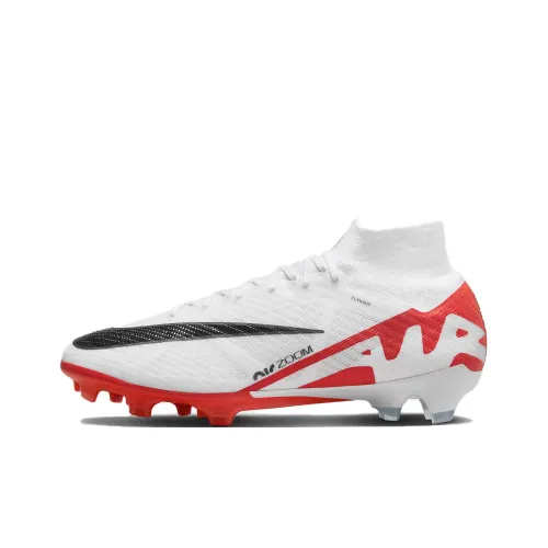 Nike Mercurial Superfly 9 FG Твердый Грунт Природная Трава Футбольные Бутсы Унисекс Белый Черный Красный