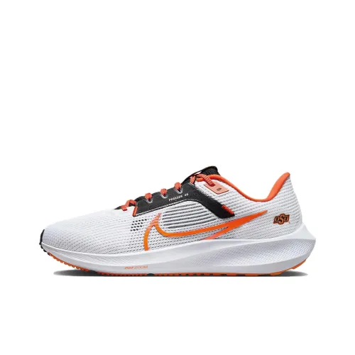 Nike Air Zoom Pegasus 40 Амортизаторы Slip-resistant Низкий Топ Воздушная подушка Повседневные Беговые кроссовки Мужские Белый Оранжевый
