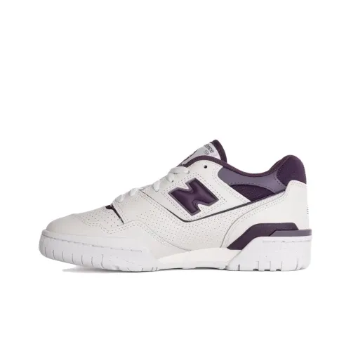 New Balance NB 550 Винтажные баскетбольные кроссовки Низкий топ Белый фиолетовый Женский