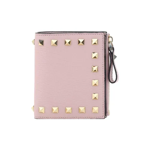 Valentino Rockstud Телячья кожа с рельефом Кошелек Кошелек для монет Держатель для карт Маленький Женская Вода Сиреневый