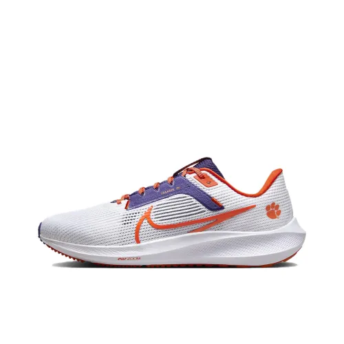 Nike Air Zoom Pegasus 40 Slip Устойчивый к истиранию Низкий Топ Тренировочные Беговые кроссовки Мужские Белый Фиолетовый