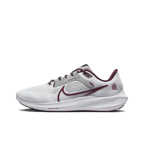 Nike Air Zoom Pegasus 40 Амортизаторы Устойчивые к истиранию Низкий Топ Беговые кроссовки Мужские Белый Красный