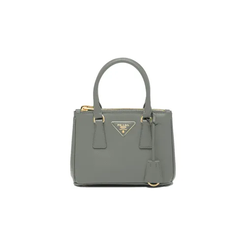 PRADA Galleria Killer Bag Сумка через плечо из кожи мини-сумка для женщин цвет темно-сланцевый серый