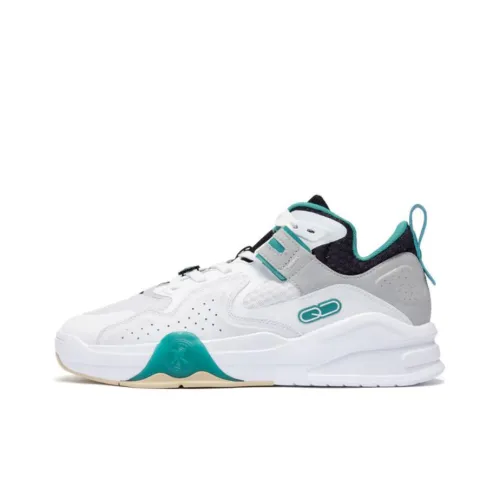 QIAODAN Легкие Высокие Кроссовки для Скейтбординга Мужские Белые Зеленые