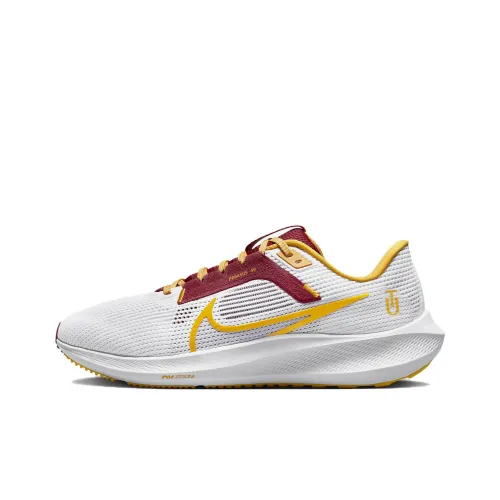 Nike Air Zoom Pegasus 40 Амортизаторы Slip-resistant Низкий топ Беговые кроссовки Мужские Белый Красный