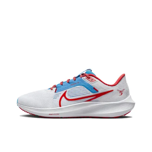 Nike Air Zoom Pegasus 40 Амортизаторы Slip-resistant Низкий топ Беговые кроссовки Мужские Белый Синий