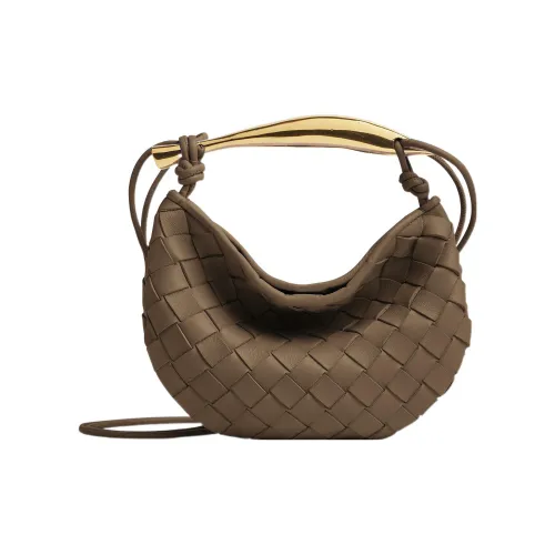 Bottega Veneta Sardine Овчина Портативная Сумка через плечо Сумка на плечо Мини Женский Тауповый Серый