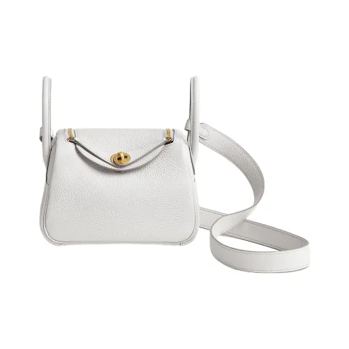 HERMES Lindy Clemence Bullock Кожа Сумка Сумка через плечо Сумка через плечо Мини Женская Белая