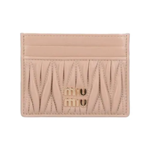 MIU MIU Matelassé Кожа Держатель для карт Держатель для карт Женский Песочный