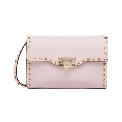 Valentino Rockstud Телячья кожа Курьерская сумка Сумка через плечо Женская Розовая