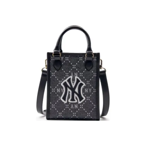 MLB Искусственная кожа Тоут Сумка Сумка для покупок Сумка Сумка через плечо Маленькая унисекс Черная