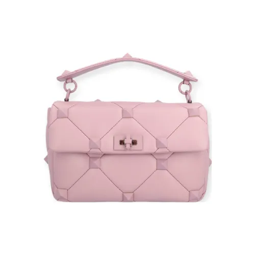 Valentino Roman Stud Кожа Курьерская Сумка Сумка через плечо Сумка Обычная Женская Розовая