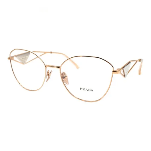PRADA Бабочка Оправы для очков Женские Белые Розовое золото