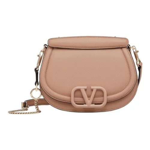 Valentino VSLING с текстурой Телячья кожа Седло Сумка Сумка через плечо Женская Розовая